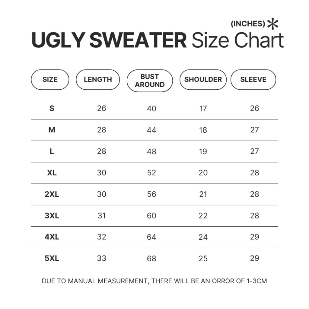 Ugly Sweater Size Chart - Demon Slayer Gifts