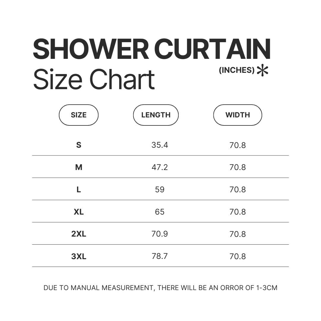 Shower Curtain Size Chart - Demon Slayer Gifts