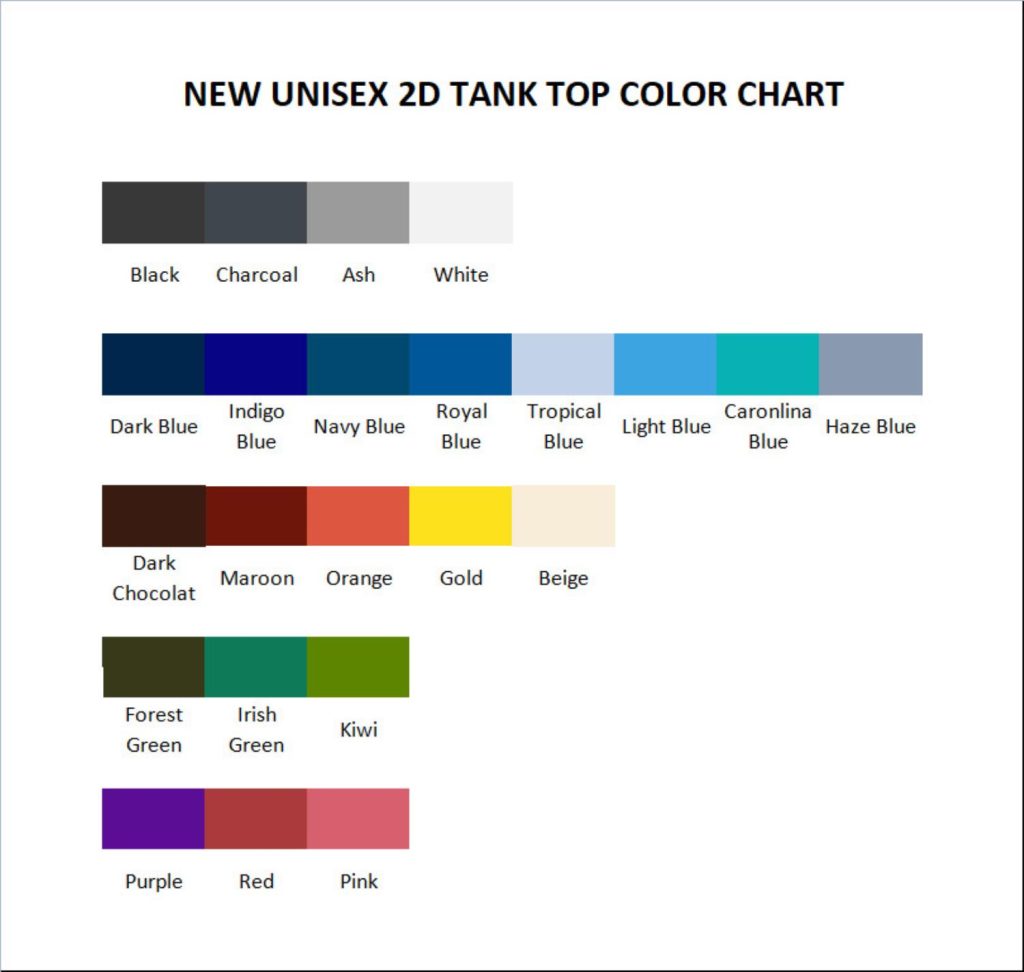 tank top color chart - Demon Slayer Gifts