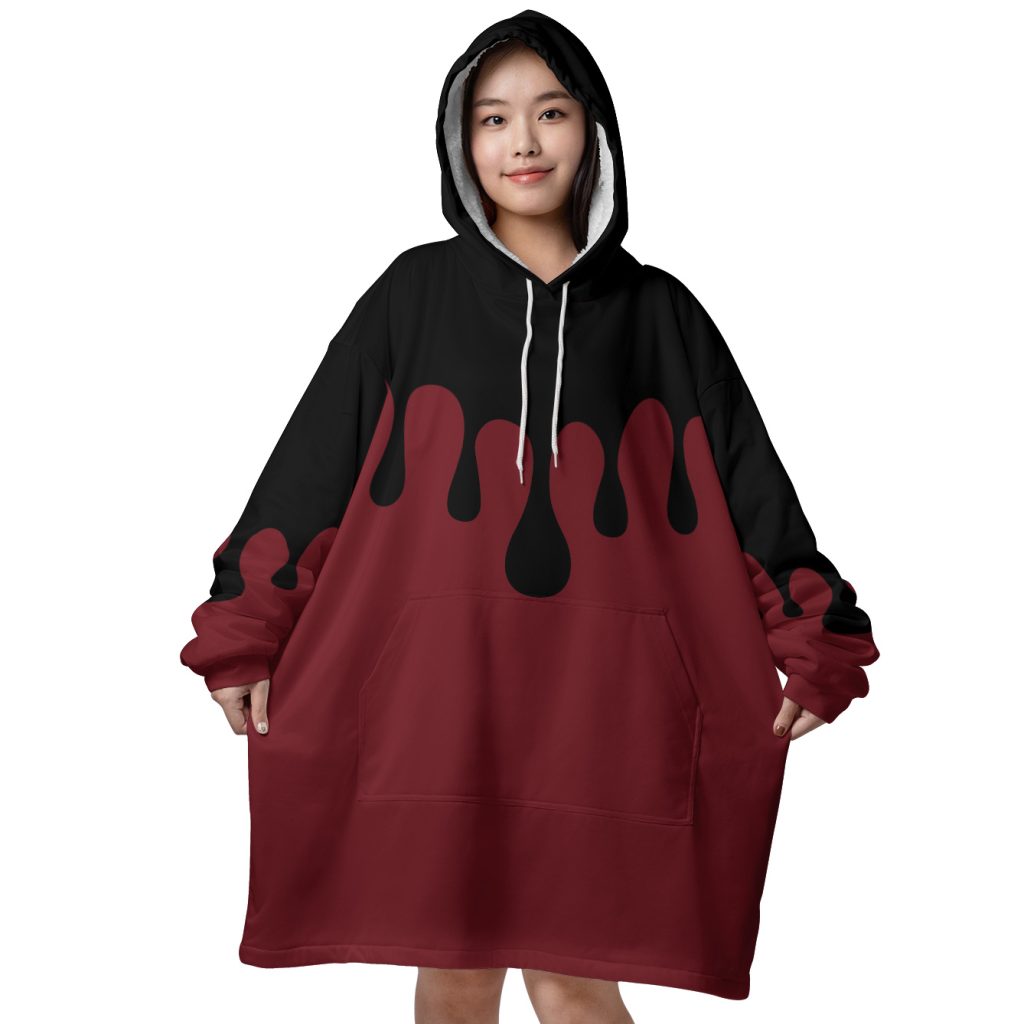 Mockup Blanket Hoodie front 1 - Demon Slayer Gifts