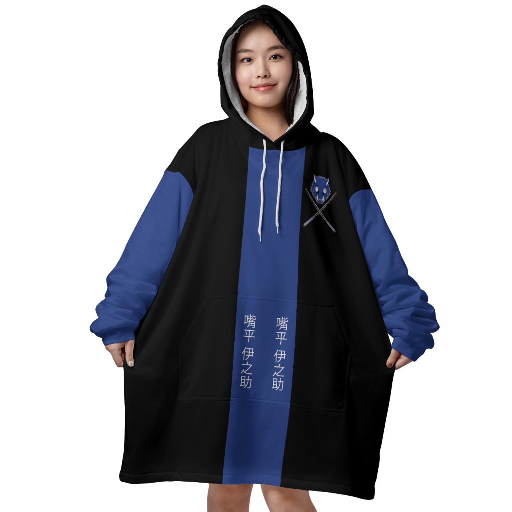 Mockup Blanket Hoodie front 65 - Demon Slayer Gifts