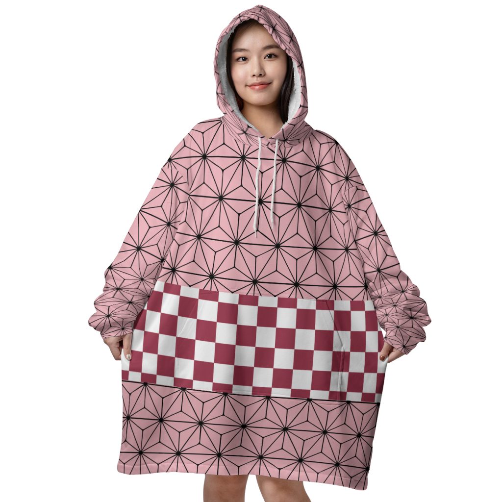 Mockup Blanket Hoodie front 67 - Demon Slayer Gifts