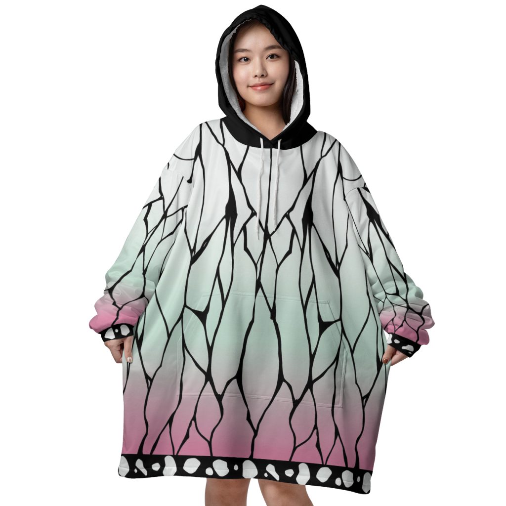 Mockup Blanket Hoodie front 69 - Demon Slayer Gifts