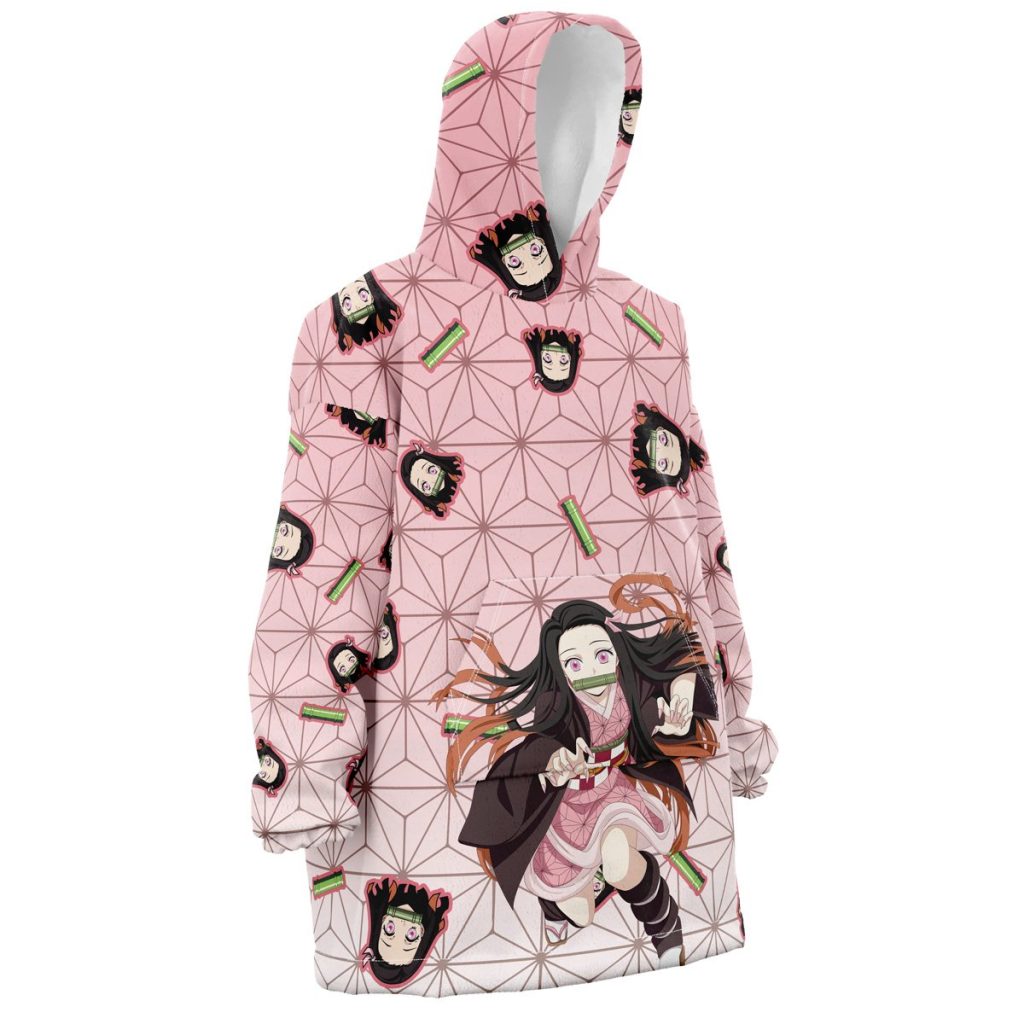 Oodie Oversized Blanket Hoodie front right 82 - Demon Slayer Gifts