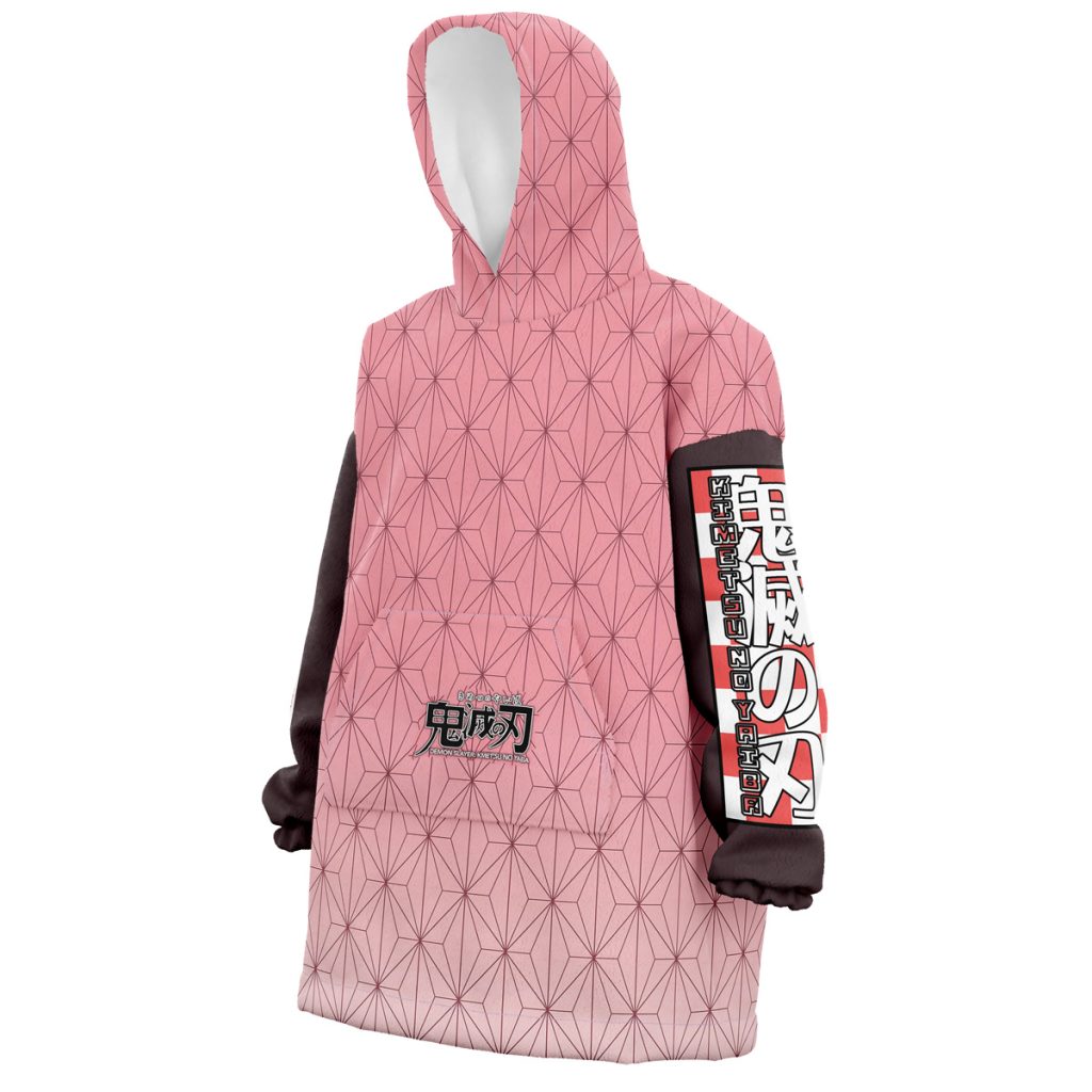 Snug Oversized Blanket Hoodie front left 33 - Demon Slayer Gifts