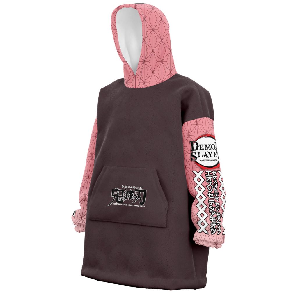 Snug Oversized Blanket Hoodie front left 37 - Demon Slayer Gifts