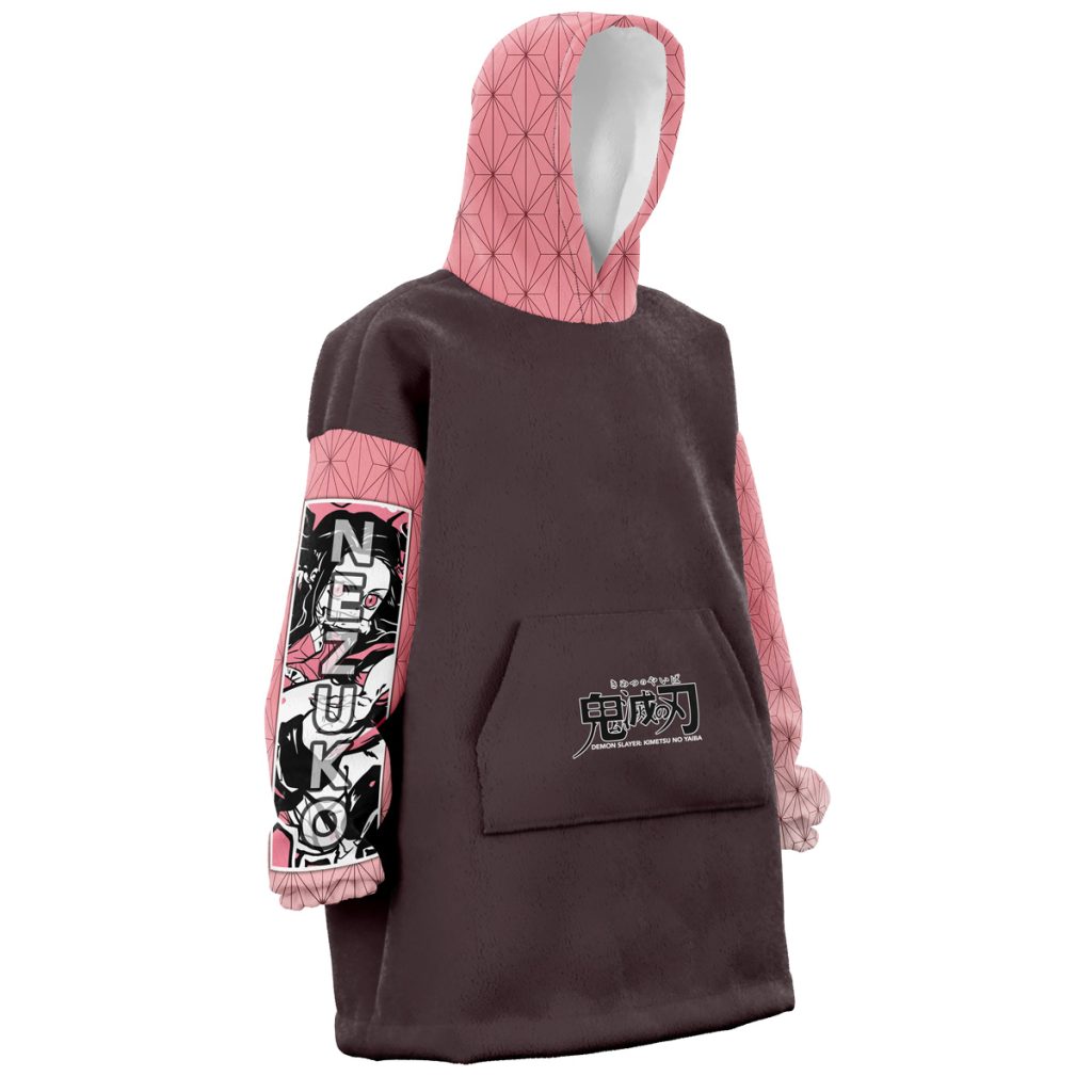 Snug Oversized Blanket Hoodie front right 37 - Demon Slayer Gifts