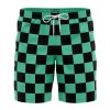 Tanjiro Kamado Demon Slayer Hawaiian Shorts FRONT Mockup Knot - Demon Slayer Gifts