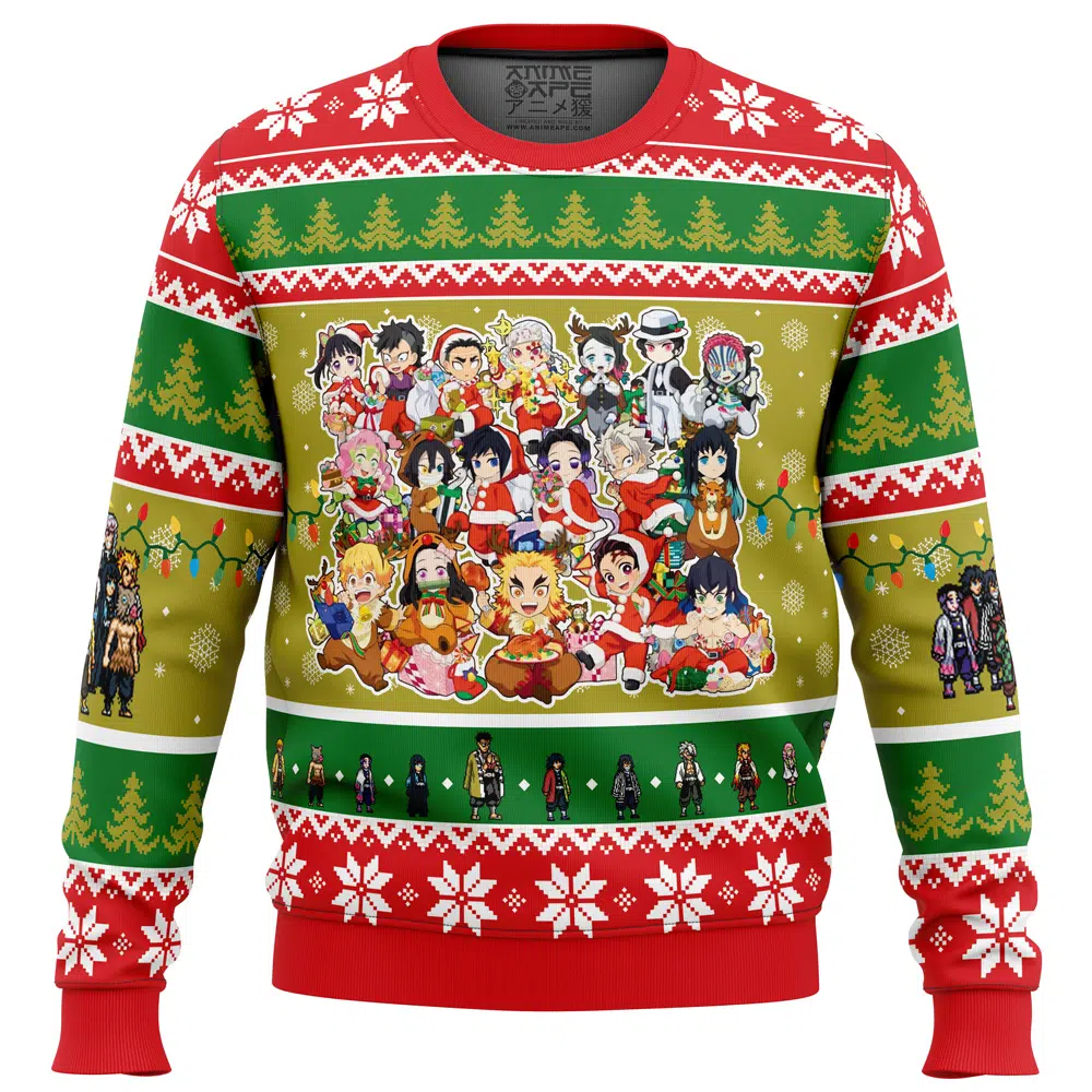 Christmas Demon Slayer Squad Demon Slayer men sweatshirt FRONT mockup - Demon Slayer Gifts