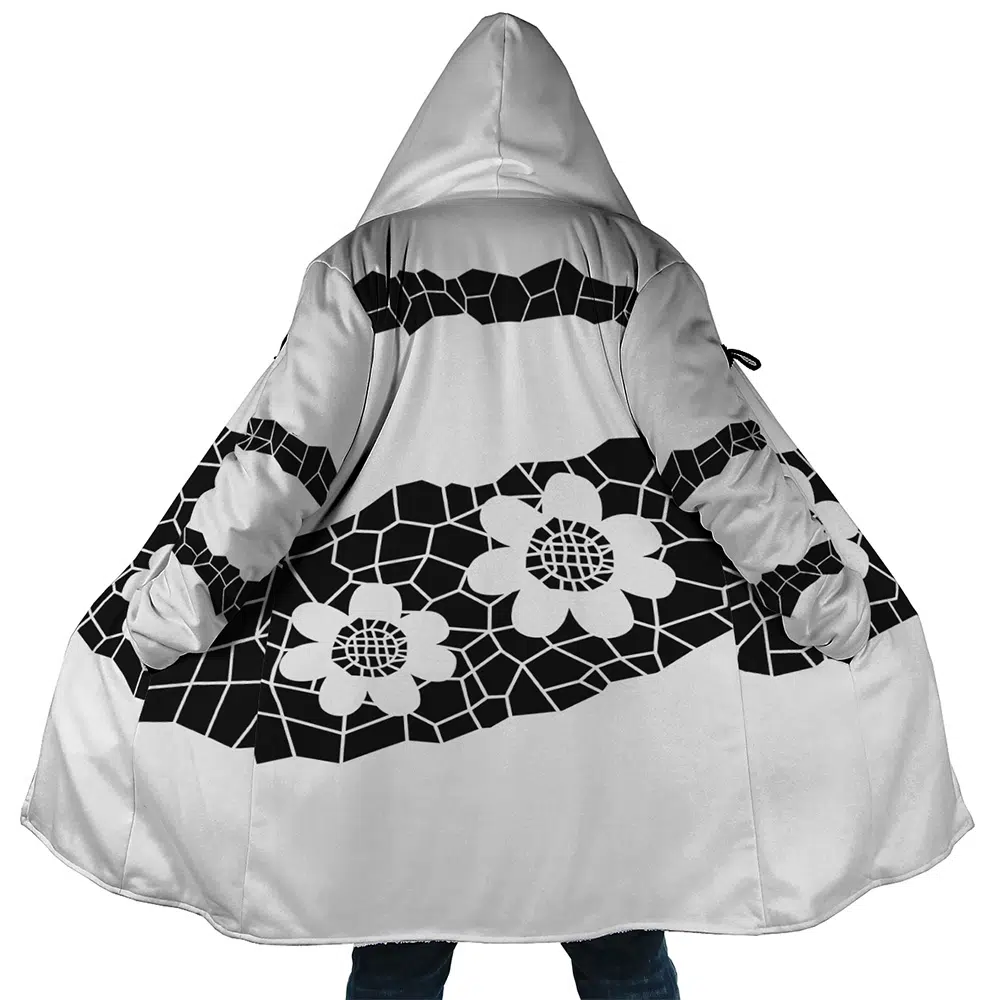 Daki Kimono Pattern Demon Slayer AOP Hooded Cloak Coat MAIN mockup - Demon Slayer Gifts