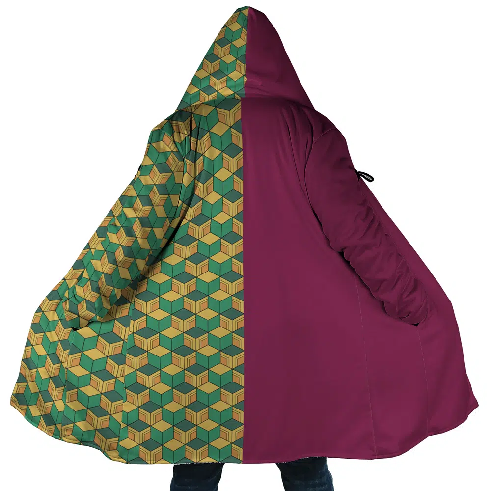 Giyu Tomioka Demon Slayer AOP Hooded Cloak Coat MAIN Mockup - Demon Slayer Gifts
