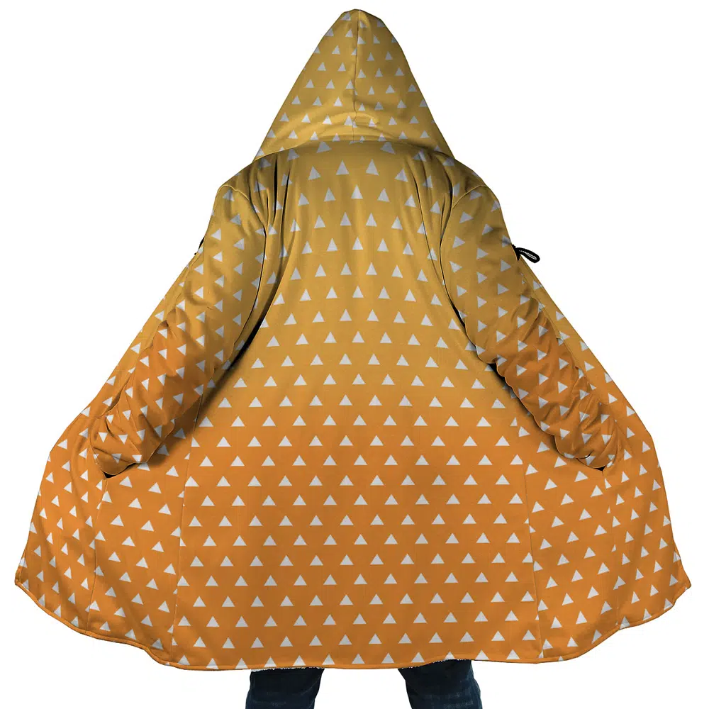 Zenitsu Agatsuma Demon Slayer AOP Hooded Cloak Coat MAIN Mockup - Demon Slayer Gifts